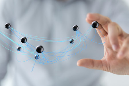human network group abstract 3dの写真素材