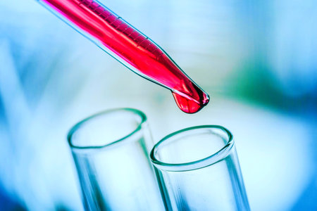 A closeup shot of a blood sample in a lab