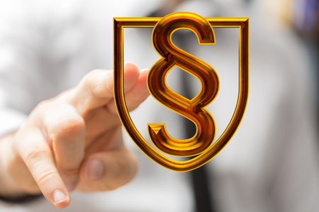 paragraph insurance law sign digital in handの写真素材