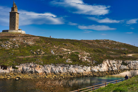 The Tower of Hercules top of the hill in  Spainの写真素材