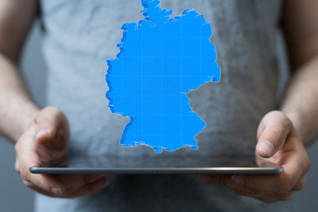 Map - Germany - 3D-Illustration digitalの写真素材