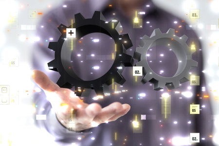 Engineering And Design Image gearsの写真素材