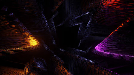A black cosmic background with colorful laser lights in beautiful shapes - perfect for a digital...
