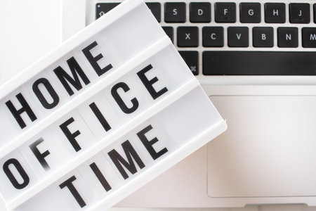 The Coronavirus or Covid-19 campaign to work from home with the message of Home Office Time