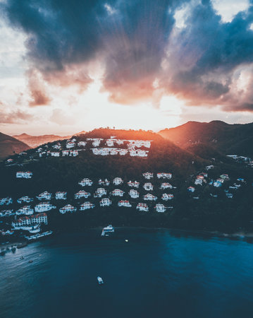 Saint Lucia Sunrise and Sunsetの写真素材
