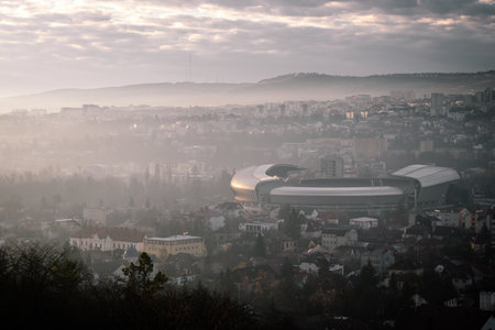 CLUJ NAPOCA, ROMANIA - Mar 17, 2020: A beautiful landscape in a cold morning of marchのeditorial素材
