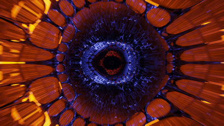 An illustration of abstract futuristic kaleidoscopic party light effects with neon lights - great...