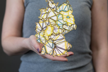 germany map digital in hand 3d
