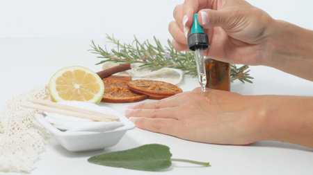 The moisturizing treatment skin with natural ingredientsの写真素材