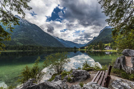 A beautiful shot of Hintersee lake in Germanyの写真素材