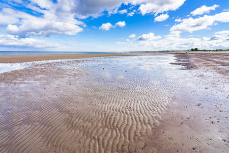 A beautiful scenery of the Nairn beach in summer day in Scotland