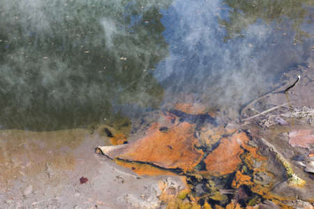 A beautiful scenery of a hot pool in New Zealandの写真素材