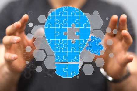 Innovative idea in business - hand concept design.の写真素材