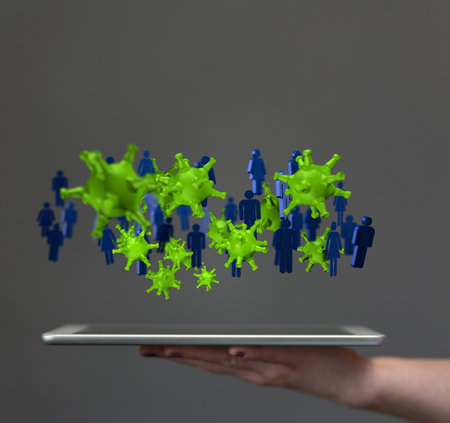 Virus Covid 19-NCP. nCoV denotedの写真素材