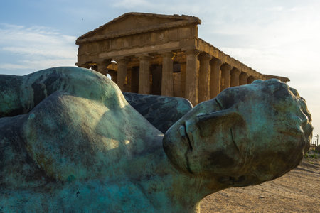 The Temple of Concordia at Valle Dei Templi UNESCO World Heritage Site in Agrigento Sicily, Italyのeditorial素材