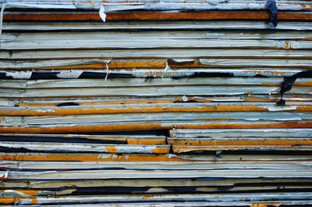 A closeup shot of a stack of wood material for wallsの写真素材