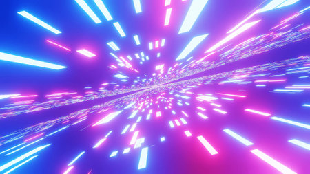A cosmic background of colorful neon laser lights - perfect for a digital wallpaper