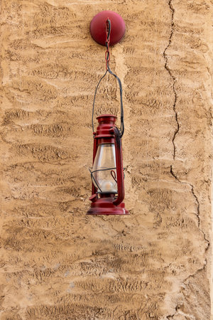 View of a traditional lamp in Al Seef area in Dubai.の写真素材