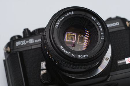 BUCURESTI, ROMANIA - Mar 15, 2020: old vintage Yashica  photo film camera and lensのeditorial素材