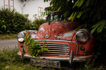 GEORGETOWN, MALAYSIA - Dec 10, 2019: Abandoned old Car in Georgetown, Malaysia. Photograph taken in December 2019のeditorial素材