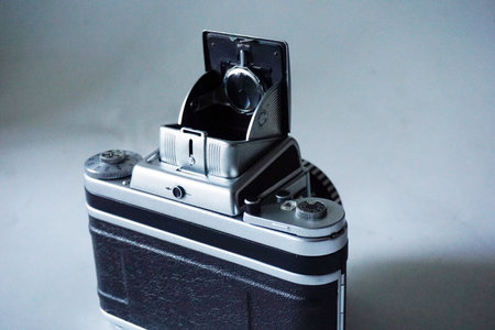 BUCURESTI, ROMANIA - Mar 15, 2020: old vintage Pentacon Six P6 photo film camera and lens  + accesoriesのeditorial素材