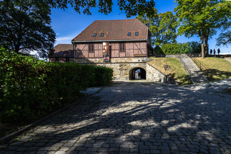 The Akershus Fortress during daytime in Oslo, Norway  Akershus Fortress Oslo Norwayのeditorial素材