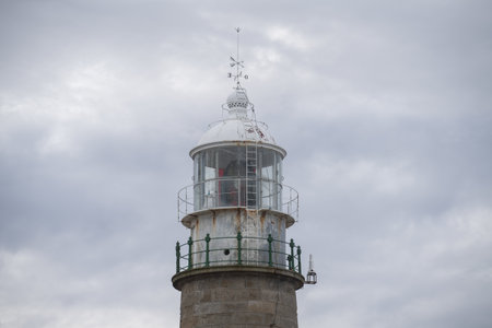 A closeup shot of Corrubedo lighthouse, Galicia, Spainのeditorial素材