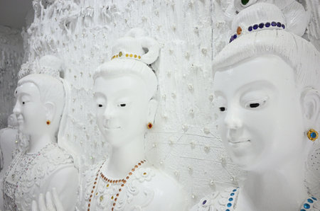 A closeup shot of white religious statuesのeditorial素材