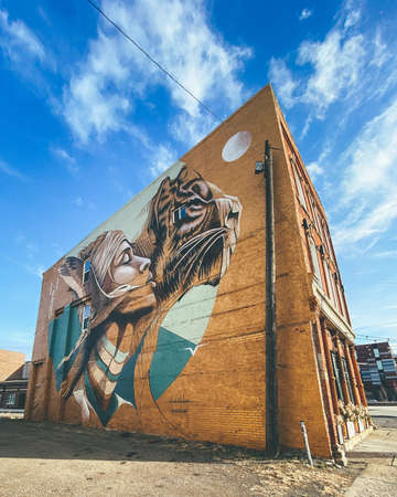 DETROIT, UNITED STATES - Feb 01, 2020: Detroit murals in Corktown, Detroit, MI.  Found off of Michigan Avenue.のeditorial素材