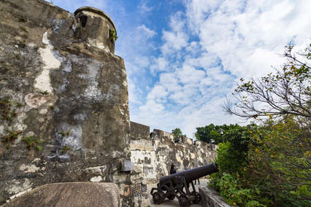 A low angle shot of Monte Forte of the city Macauのeditorial素材