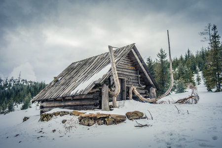 A house that can be seen on the way to Barania Mountain.のeditorial素材