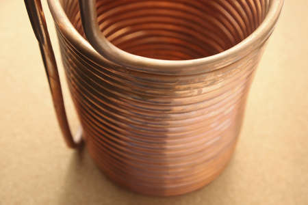 A copper immersion heat exchanger (chiller) which is used in the craft beer making process....