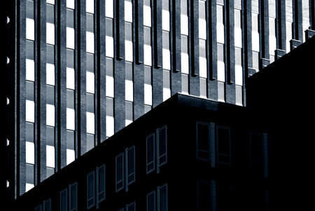 The residential building facades in Rotterdam, the Netherlands