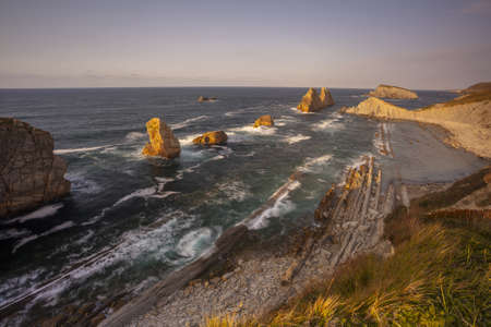 The beautiful bay of Costa Quebrada, Cantabria, Spain