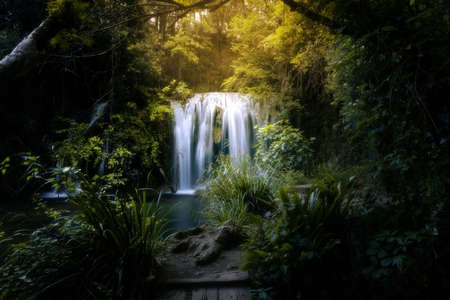 A beautiful waterfall with amazing light in Les planes d'Hostoles named Gorg del murris or Cogolls