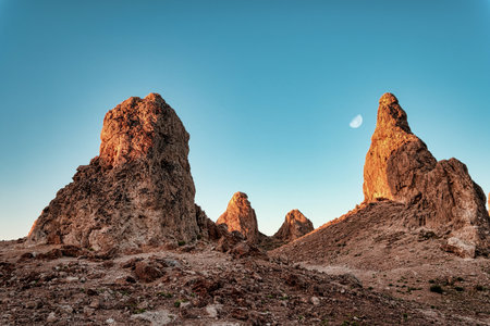 A beautiful view of the Trona Pinnacles in Californiaの写真素材