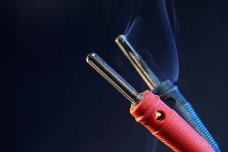 A closeup shot of circuit testers