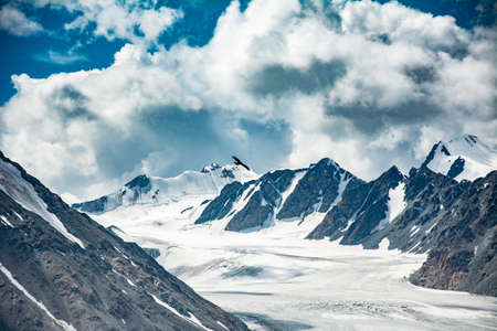 Shar khamar peak of western Mongolian Altai mountains, which borders with Russia, China and highest...