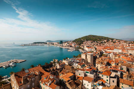 A high angle view of  Split, Dalmatia, Croatiaの写真素材