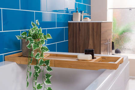 The modern and beautifully decorated bathroom