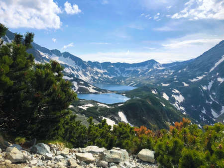 The scenic nature of the Tatra National Park, the Five Polish Ponds Valley in winter, Polandの写真素材