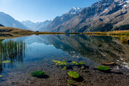 A moutain lake with beautiful reflection