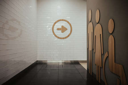 Public toilet or WC, restroom with a gender iconの写真素材