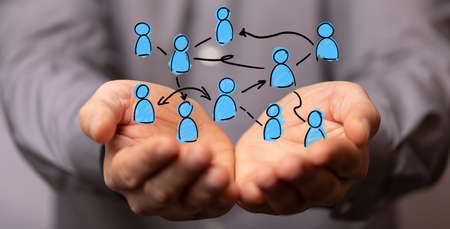group of people talking in social network