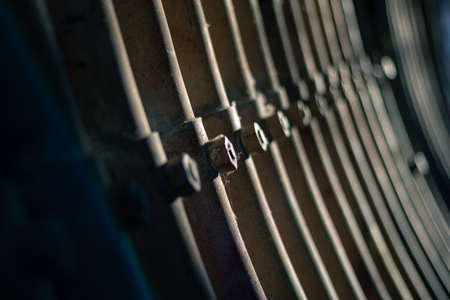 A selective focus shot of rusty metalの写真素材