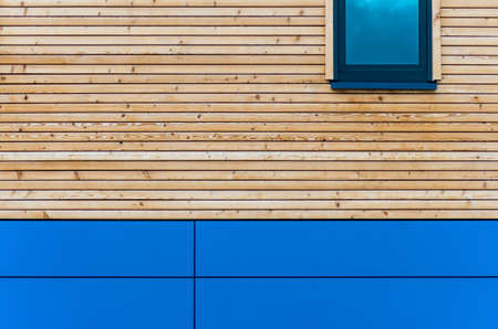 A closeup of lines and wooden texture of a modern architectural building