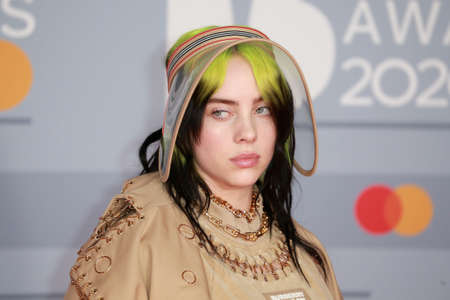 LONDON, UNITED KINGDOM - Feb 18, 2020: Billie Eilish attends The BRIT Awards 2020 at The O2 Arena on February 18, 2020 in London, England.のeditorial素材