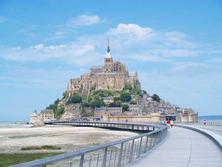 A beautiful shot of Mont Saint Michel cathedral on the island, Normandy, Northern France, Europeのeditorial素材