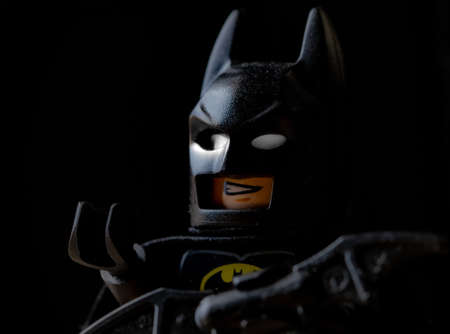 SAN JOSE, COSTA RICA - Oct 25, 2020: Macro shot on a lego batmanのeditorial素材