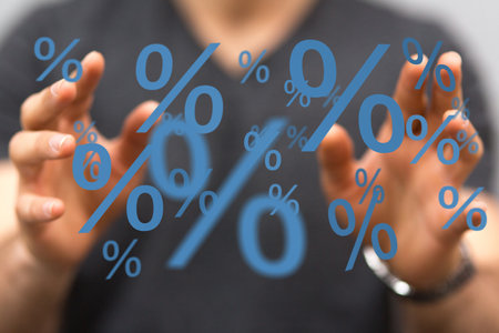 good sale discount in handの写真素材